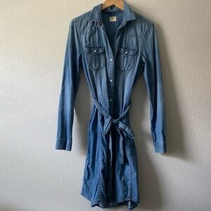 Tall pearl snap denim dress